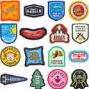 Lyrow 16 Pcs Funny Dog Harness Patches Dog Vest Patches 2.4 Inch Puppy Merit Badges for Removable Collar Hook Set in Service Training Security Tactical Novelty Accessories Gifts