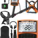 Metal Detector for Adults Rechargeable, 11" Professional Metal Detector for Gold & Silver, High Accuracy Waterproof Design with 5 Modes, Easy to Use, 40H Working, M55, Orange