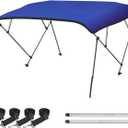 Naviskin 10 Optional Colors Available 3-4 Bow 13 Different Size Bimini Top Cover Includes Mounting Hardwares,Storage Boot with 1 Inch Aluminum Frame
