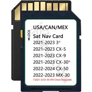 Latest Upgraded Navigation SD Card Compatible with 2021-2023 3 / CX-5 / CX-9 / CX-30, 2022-2024 CX-50, 2022-2023 MX-30, USA/CAN/MEX Maps