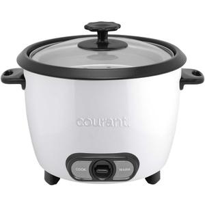Courant large rice cooker, 30 Cup cooked One-Touch large capacity rice cooker family Removable Non-Stick Bowl, with steamer try, white