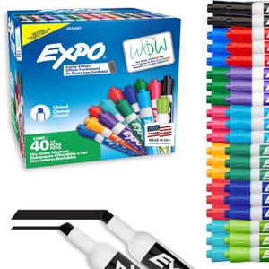 EXPO Dry Erase Markers, Low Odor Ink, Assorted Fashion Colors, Chisel Tip, 40 Count - Whiteboard, Essential Supplies for Office, School, Classroom, Teachers EXPO Dry Erase Markers, Low Odor Ink, Assorted Fashion Colors, Chisel Tip, 40 Count - Whiteboard, Essential Supplies for Office, School, Classroom, Teachers