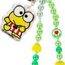 iFace Hello Kitty and Friends Beaded Wristlet Universal Phone Charm Strap - Cute Wrist Chain Lanyard Aesthetic Decor Strap for Cell Phone Camera Keys AirPods Keychains (Keroppi)