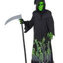 Morph Glow In The Dark Grim Reaper Costume Kids, Halloween Costumes for Boys Glow In The Dark, Reaper Costume Kids, Scary Costumes For Kid, 3-4 Years
