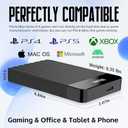 Portable External Hard Drive Storage Expansion Mobile HDD USB 3.0 for PC, Mac, Desktop, Laptop, PS4, PS5, Xbox One X/S, Xbox 360, Xbox Series X/S, Office & Game (Black, 1TB)