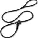 Fenrir Slip Leash 1.4m Professional Dog Training Lead to Stop Pulling, Perfect for Walks, Easy to Use, Spring Loaded Stopper, Light Weight and Durable (Black)