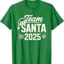 Team Santa 2025 Santa Claus Hat Christmas T-Shirt Size Small Youth Color Green S