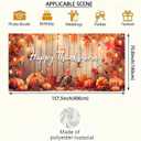 6x13ft Thanksgiving Banner for Garage Door Happy Thanksgiving Turkey Pumpkin Fall Leaves Warm Lights Family Gathering Photo Background Decor Indoor Outdoor Party Decorations