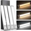 Under Cabinet Lights,88 LED Operated Motion Sensor Light Indoor,2200mAh USB Rechargeable Closet Lights, 4 Pack Magnetic Dimmable Closet LightsWireless Under Counter Lights for Kitchen, Stairs