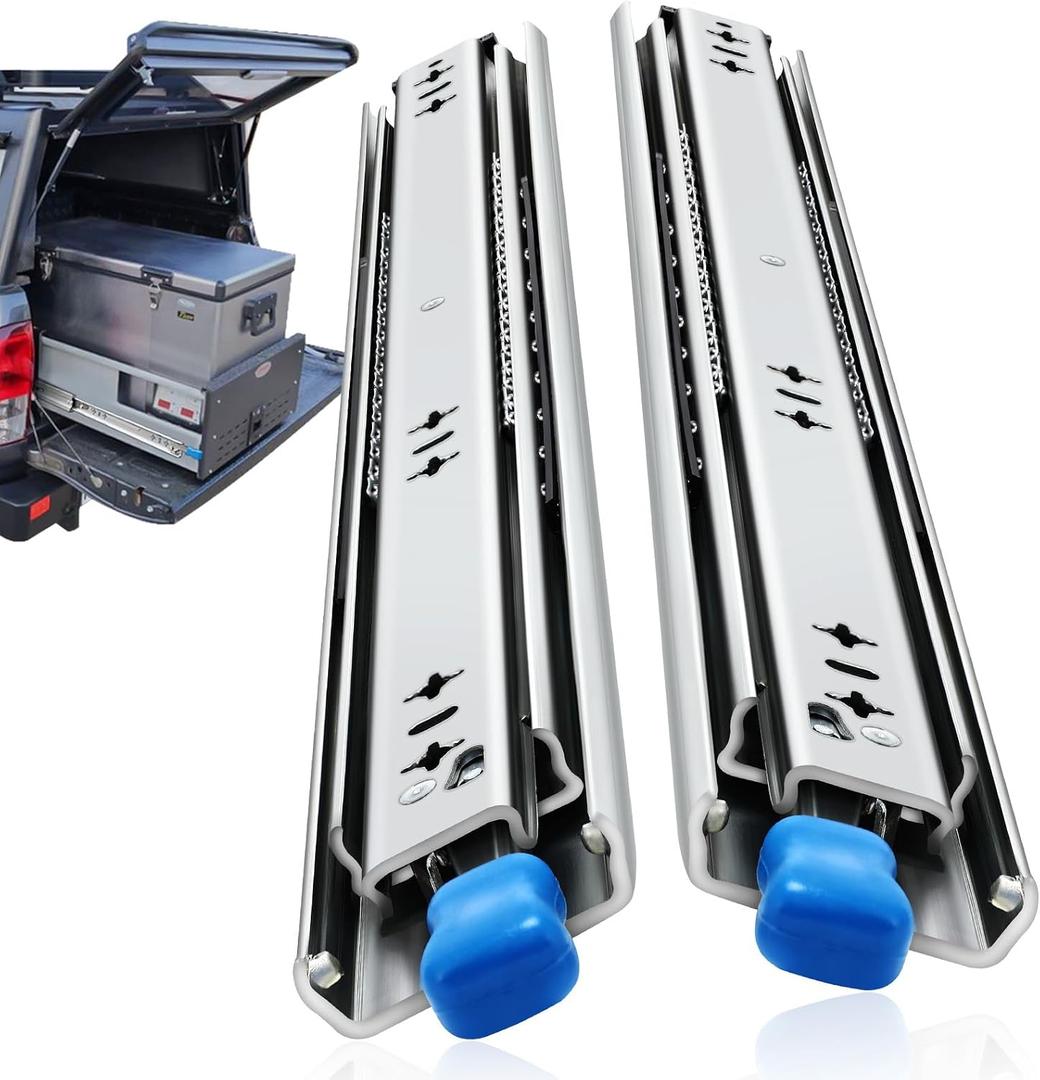 with Lock Heavy Duty Drawer Slides 12 14 16 18 20 22 24 26 28 30 32 34 36 40 44 48 52 56 60 Inch 500 Lbs Side Mount Full Extension Ball (Load:250 lb (with Lock) -W:53mm, 22 Inch)
