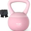 Soft Kettlebell, Safe Strength Training Kettle bell, Cushioned Impact-Resistant Base and Anti-Slip Grip Weight, Kettlebells Set for Home Workouts and Men/Women/Beginners,With Non-slip Gloves (Pink)