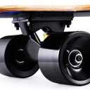 Mini Cruiser Longboard, 31 Inch Small Size Wide Wheel Skateboard, Beginner Stable & Easy-to-Control Skateboard, Suitable for Park & Street Riding, Unique Flame Pattern