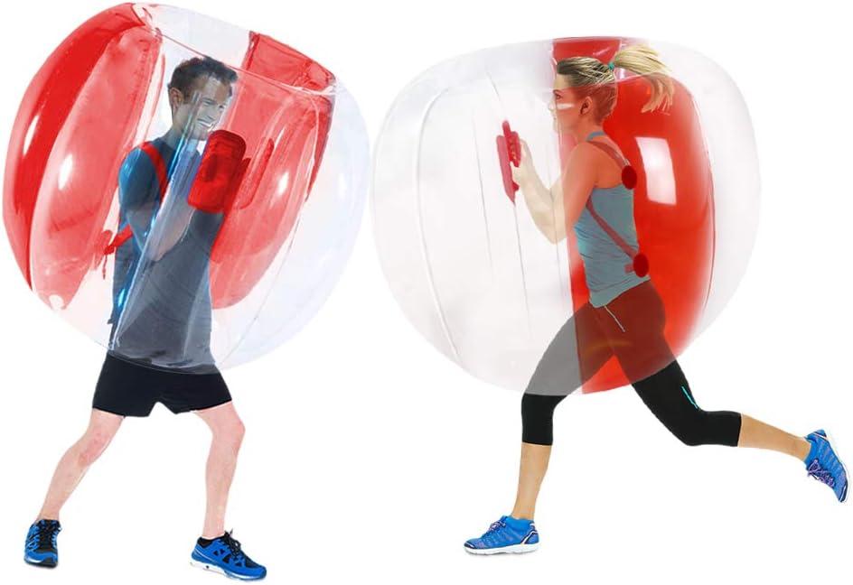 ZHUYNXIR 2 PC Sumo Ball for Adults, Bumper Bounce Balls for Kids, Inflatable Bounce Ball for Kid, Body Zorb Ball for Kids Outdoor Team Gaming Play (48 in,Red+Red)