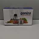 Ganiza Food Processor, 2-Speed Food Chopper Meat Grinder with 8 Cup Stainless Steel & 8 Cup Glass Bowls, Upgraded Button & Smart Overheat Protection Light - Includes Clean Brush, 2 Sets of Blades (Silver)