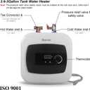 120V1500W Small Under Sink Tank 2.6 Gallon Water Heater Hot Storage,Instant Electric RV TR Trailer Kitchen Compact,Food Truck,2 PCs 16 Long 1/2FIP Stainless Steel Hose (10L)