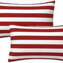 Red and White Stripes Throw Pillow Cover 12X20 Pillow Covers in Soft Pillow Cases Cushion Modern Farmhouse for Couch Sofa Living Room Bedroom Home Decor Set of 2