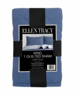 Ellen Tracy King 1 Quilted Sham 20x26in 100% Polyester Blue
