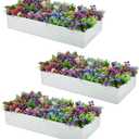 Meberam 3 Pack 6x3x1FT Galvanized Raised Garden Beds Kit Outdoor Metal Gardening Planter Box for Vegetable Elevated Flower Herbs,Silver