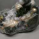 WBHome Pre-lit 9 Feet/108 Inch Christmas Garland, White & Gold Lighted Garland with 50 LED Lights for Indoor Outdoor Xmas Decor Holiday Decorations, Battery Operated (Batteries NOT Included)