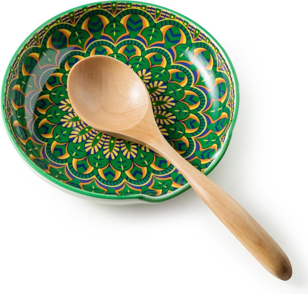 Miamolo Spoon Rest for Stove Top, Bohemian Coffee Bar, Countertop Decor | Ceramic Spoon Holder, Boho Design, Spacious Surface for Utensils, Dishwasher Safe, Farmhouse Home DCor, Housewarming Gift
