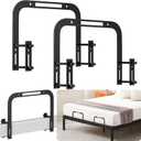 cyrico Mattress Slide Stopper, Adjustable Non Slip Mattress Stoppers to Prevent Sliding, Holder in Place Grippers for Metal Bed Frame, Easy Installation, 2 Pcs Black, with Two Improved Screw Sizes