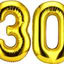 40 Inch Number 30 Balloons Jumbo 30 Foil Giant Number 30 Balloons for 30th Birthday Party Decorations and Rip to My 20s Anniversary Event(Gold) (Gold)