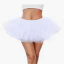 Women  Layers Tutu Fluffy Dance Ballet Bubble Skirt Puffy Elastic Tulle Short Skirts Halloween Christmas Costume, M/L