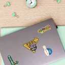 4 x Game Room Themed Adhesive Vinyl Decals - Vintage Set of Gaming Stickers for Car, Window, or Laptop, 1 Pack (4 Count) (Green)