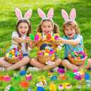 [ 6 Surprise Gold Eggs ] 100 Pack Prefilled Easter Eggs with Assorted Toys Inside, Truly Pre Filled Plastic Easter Egg Filles Fidget Toys Easter Hunt, Basket Stuffers Party Favors for Kids Boys Girls