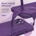 HATOSHI for iPhone 13 Case, Liquid Silicone Upgraded [Camera Protection] with [2 Screen Protectors], Soft Anti-Scratch Microfiber Lining Shockproof Phone Case for iPhone 13 6.1 inch, Midnight Purple