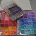 4500Pcs Pony Beads Bracelet Making Kit, 6 Boxes with 1600pcs Letter Beads Friendship Bracelets Kandi Rave Bead for Jewelry Making Keychain Hair Braid Gifts for Teens Arts and Crafts Kits