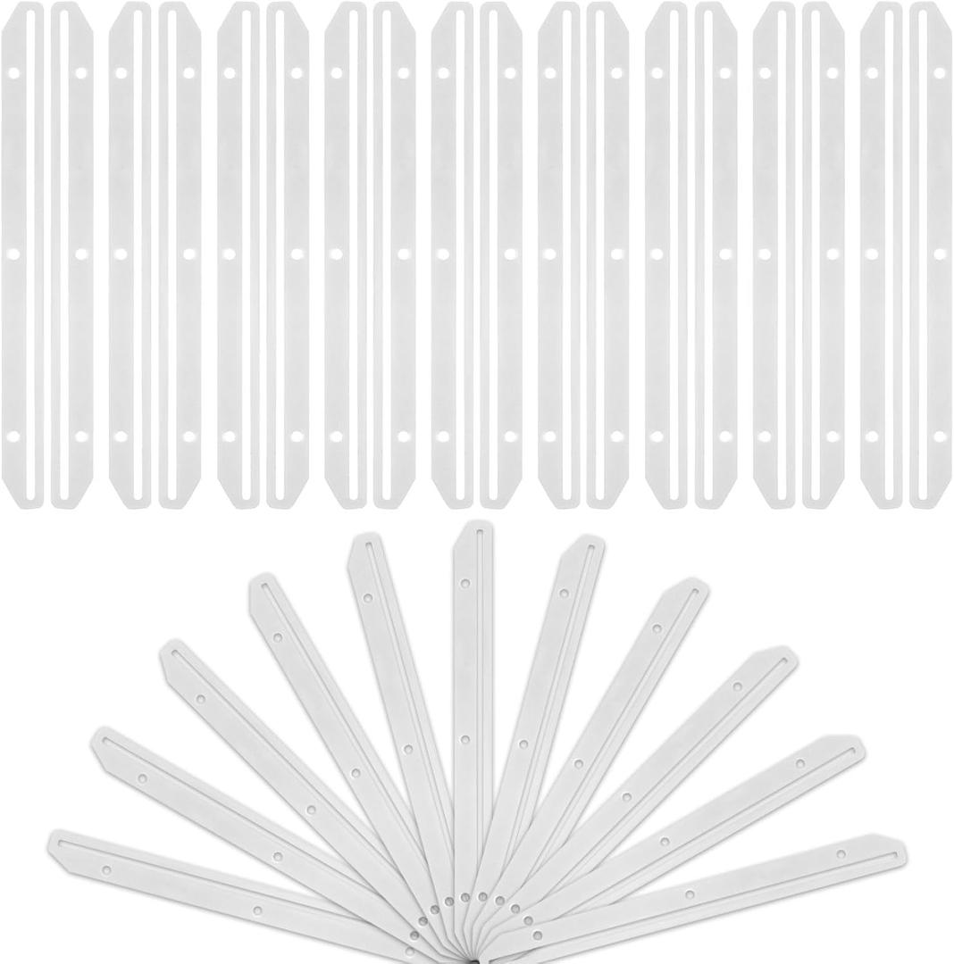 Craftshou 100 Pcs 3 Hole Punched Magazine Holders for Binders 11.8In Plastic Magazine Organizer 3 Ring Binder Insert Strips Clear Magazine Collector for File Book Craft Paper