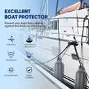 Dreizack Boat Fenders 4 Pack, Boat Bumpers for Docking with 4 Ropes, Inflatable Ribbed Marine Pontoon Boat Fender Bumper for Docks with 1 Storage Bag, 1 Air Pump and 4 Needles