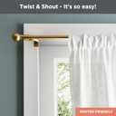 Zenna Home Adjustable Curtain Tension Rod for Windows, No Drill Expandable Tension Curtain Rod with Decorative Ball Finials, Easy Install Window Rod, 48 to 84 Inch, Gold
