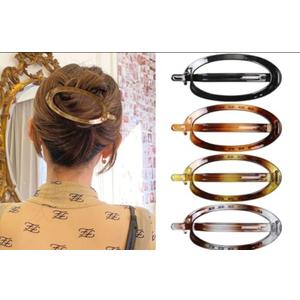 French Concord Hair Clips Claw - 4Pcs Side Slid Flat Hair Clips for Volume Strong Hold No Slip Grip Hair Claw Clips for Women Girls Thick Thin Hair (Tortoiseshell(Large, 4.7 inches))