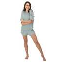 Hanes Women's Originals 2 Piece Lounge, Comfywear Supersoft Boxy T-Shirt & Sleep Shorts Loungewear Set, Soft Celadon/Soft Celadon, X Large