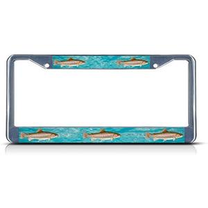Rainbow Trout Fishing Fish License Plate Frame Tag Holder Cover