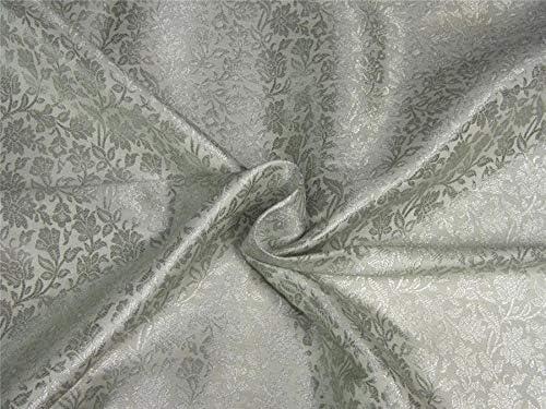 Brocade Fabric White x Silver Color 44" Wide BRO649[2]