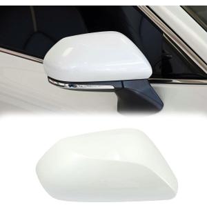 Car Side Rearview Mirror Cap Cover Trim for Toyota Camry 2018 2019 2020 2021 2022 2023 Replacement (Only FIT with Singal Light Type) (Pearl White, Right Passenger Side)