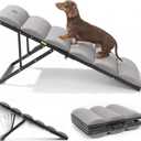 Veehoo Dog Ramp for Bed Couch for Small to Large Dog, Foldable Ramp for Dogs to Get on Bed 5 Adjustable Height from 17" to 23", Pet Cat Stairs Doggy Steps Non Slip with Metal Frame, Up to 130lbs