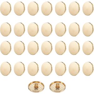 2 x HARFINGTON 30pcs 36L Metal Round Flat Sewing Buttons 23mm Alloy Shank Craft Replacement Button for Men Women Suit Woolen Coat Shirt Trousers Sewing Crafts, Rose Gold