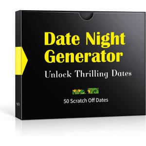 Date Night Cards 50 Scratch-Off Adventures for Couples - Romantic Night/Daytime/Anytime Ideas, Unique Gift for Him/Her, Anniversaries, Birthdays & Date Nights Black