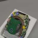 Solar Fairy Door Statue for Garden - Magic Fairy House Waterproof Resin Outdoor Fairy Garden Decor Accessories (7.5in*4.7in*5.9in, Miniature Fairy Figurines for Tree & Wall Decor)