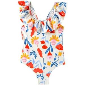 Girls One Piece Swimsuits Toddler Bathing Suit Little Kids Cute Swimwear Quick Dry Striped Ruffle Floral Size 6 Year