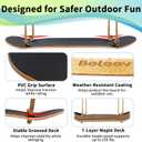 BELEEV Skateboard Swing for Kids & Adults, 31 Inch Stand Up Tree Swing with Adjustable Wooden Handles & Ropes, Grip Tape Deck, 2 Tree Straps, Balance Training, Up to 200 lbs, Ages 6+ (Classic Wood)