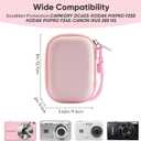 Camera Case for Digital Camera CAMKORY DC403 FHD 1080P/ KODAK PIXPRO FZ55/ FZ45, Small Travel Compact Camera Holder with Mesh Pocket for Accessories SD Card (Pink)