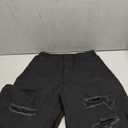 Aodrusa Ripped Wide Leg Jeans for Women Mom Baggy Straight Leg Stretchy Boyfriend Trendy Trouser Denim Pants, S