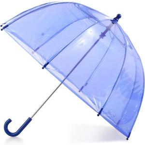 totes Kids Clear Bubble Umbrella with Dome Canopy, Lightweight Design, Wind and Rain Protection, Blue, Kids - 38" Canopy