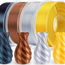 ELEGOO 250g Silk PLA Filament Bundle 1.75mm, 4 Colors 3D Printer Filaments Dimensional Accuracy +/- 0.02mm, 4 Pack 250g Spool, Silk Gold/Silk Silver/Silk Bronze/Galaxy Black