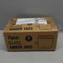 6 Pack 8Oz Glass Jars with Lids, Amber Glass Jars with Lids, Small Glass Jars for Canning, Food Storage, Spices, Liquids, Herbs, Homemade Cosmetics, Leak Proof & Dishwasher Safe Candles Jars